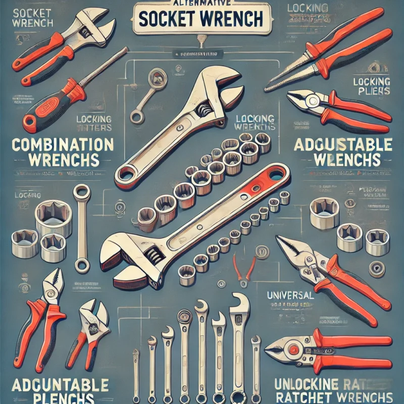 یک اینفوگرافیک مقایسه ابزارهای جایگزین آچار بکس با نمایش ویژگیهای هرکدام.