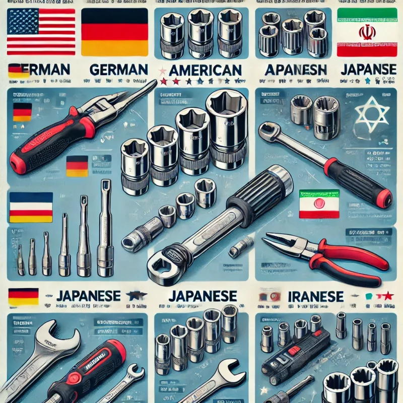 یک اینفوگرافیک مقایسه برندهای معروف آچار بکس ایرانی و خارجی.