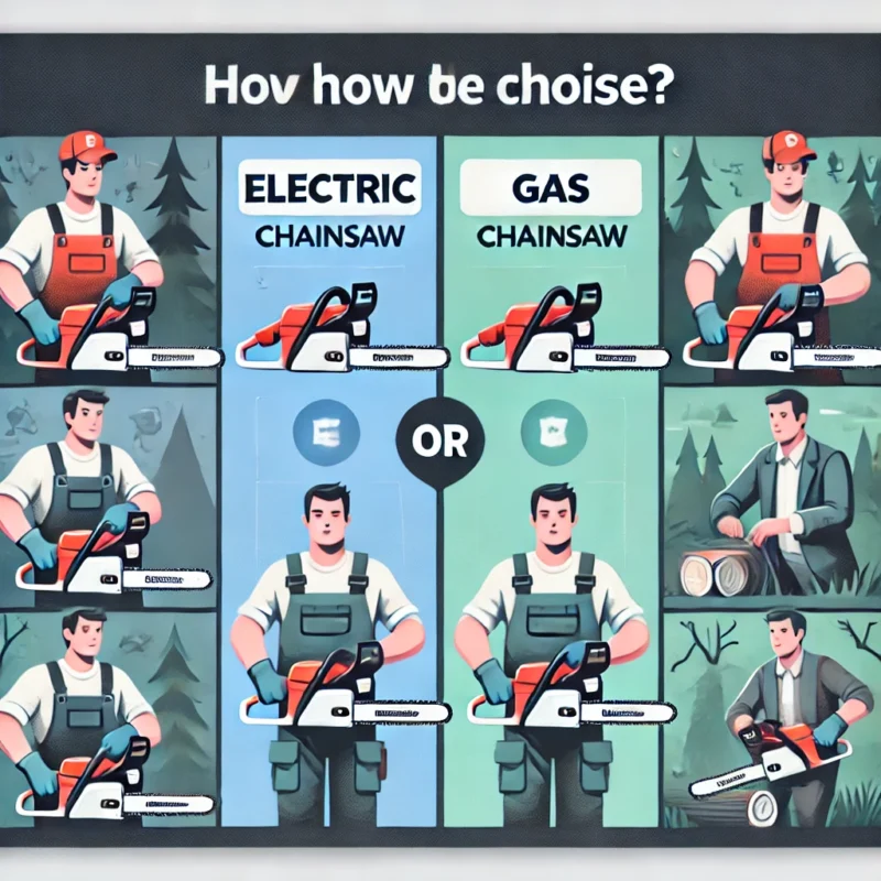 یک تصویر راهنما که بر اساس نوع کاربری، اره مناسب را به کاربران پیشنهاد دهد (مثلاً کاربر باغدار = اره برقی، کاربر جنگلدار = اره بنزینی).